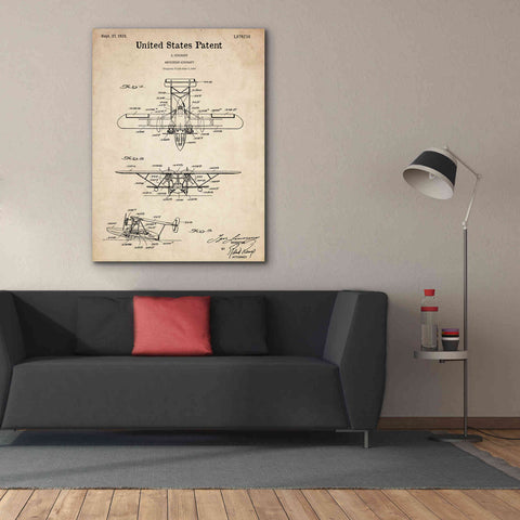 Image of 'Amphibian Aircraft Blueprint Patent Parchment,' Canvas Wall Art,40 x 54