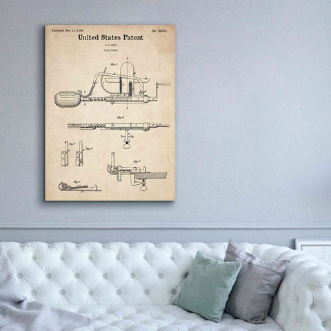Image of 'Apple Parer Blueprint Patent Parchment,' Canvas Wall Art,40 x 54
