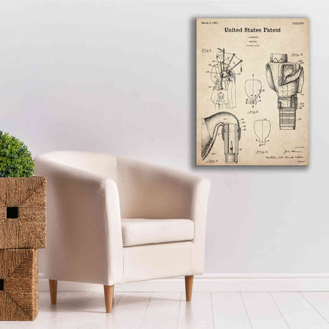 Image of 'Bagpipe Blueprint Patent Parchment,' Canvas Wall Art,26 x 34