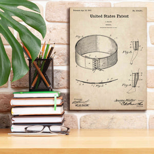 'Bandage Blueprint Patent Parchment,' Canvas Wall Art,12 x 16