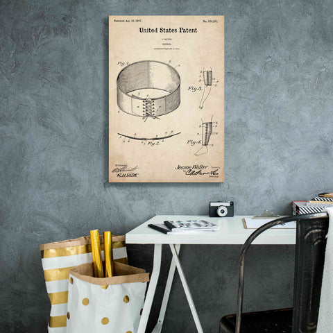 Image of 'Bandage Blueprint Patent Parchment,' Canvas Wall Art,18 x 26