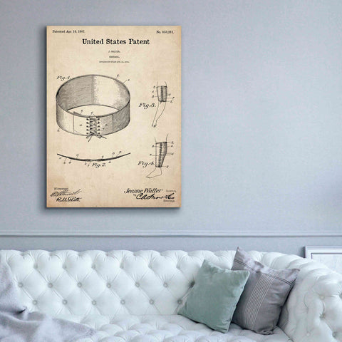 Image of 'Bandage Blueprint Patent Parchment,' Canvas Wall Art,40 x 54