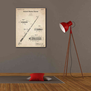 'Billard Cue Blueprint Patent Parchment,' Canvas Wall Art,26 x 34