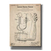 'Blood Pressure Pump Blueprint Patent Parchment,' Canvas Wall Art,12x16x1.1x0,18x26x1.1x0,26x34x1.74x0,40x54x1.74x0