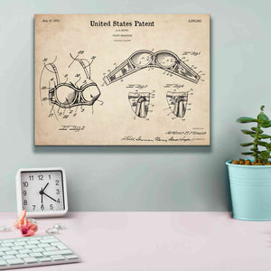 'Push-up Bra Blueprint Patent Parchment,' Canvas Wall Art,16 x 12