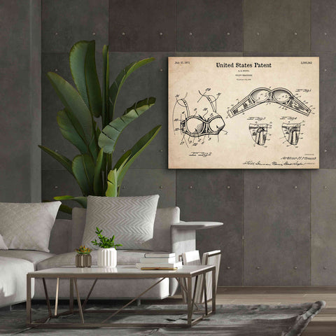 Image of 'Push-up Bra Blueprint Patent Parchment,' Canvas Wall Art,54 x 40