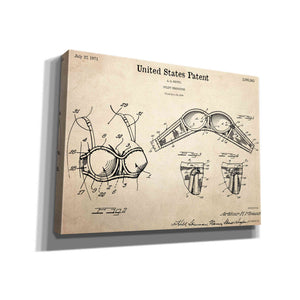 'Push-up Bra Blueprint Patent Parchment,' Canvas Wall Art,16x12x1.1x0,26x18x1.1x0,34x26x1.74x0,54x40x1.74x0