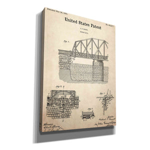 'Bridge Gate Blueprint Patent Parchment,' Canvas Wall Art,12x16x1.1x0,18x26x1.1x0,26x34x1.74x0,40x54x1.74x0