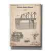 'Bridge Gate Blueprint Patent Parchment,' Canvas Wall Art,12x16x1.1x0,18x26x1.1x0,26x34x1.74x0,40x54x1.74x0