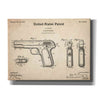 'Pistol Blueprint Patent Parchment,' Canvas Wall Art,16x12x1.1x0,26x18x1.1x0,34x26x1.74x0,54x40x1.74x0