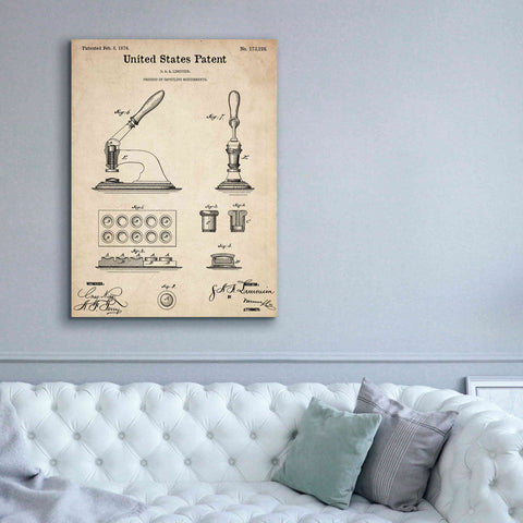 Image of 'Capsuling Medicine Blueprint Patent Parchment,' Canvas Wall Art,40 x 54