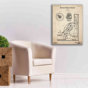 'Cash Register Blueprint Patent Parchment,' Canvas Wall Art,26 x 34