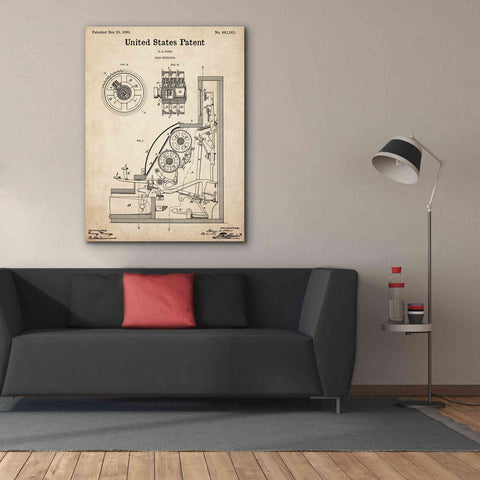 Image of 'Cash Register Blueprint Patent Parchment,' Canvas Wall Art,40 x 54