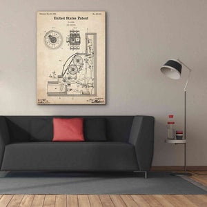 'Cash Register Blueprint Patent Parchment,' Canvas Wall Art,40 x 54