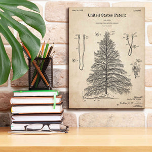 'Artificial Christmas Tree Blueprint Patent Parchment,' Canvas Wall Art,12 x 16