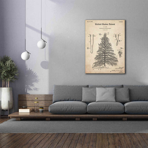 Image of 'Artificial Christmas Tree Blueprint Patent Parchment,' Canvas Wall Art,40 x 54