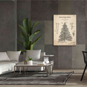 'Artificial Christmas Tree Blueprint Patent Parchment,' Canvas Wall Art,40 x 54