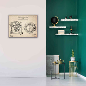 'Stellar Compass Blueprint Patent Parchment,' Canvas Wall Art,34 x 26