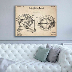 'Stellar Compass Blueprint Patent Parchment,' Canvas Wall Art,54 x 40