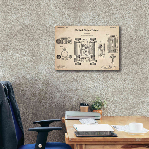 Image of 'Tubular Machine Blueprint Patent Parchment,' Canvas Wall Art,26 x 18