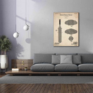 'Cricket Bat Blueprint Patent Parchment,' Canvas Wall Art,40 x 54