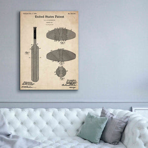 'Cricket Bat Blueprint Patent Parchment,' Canvas Wall Art,40 x 54