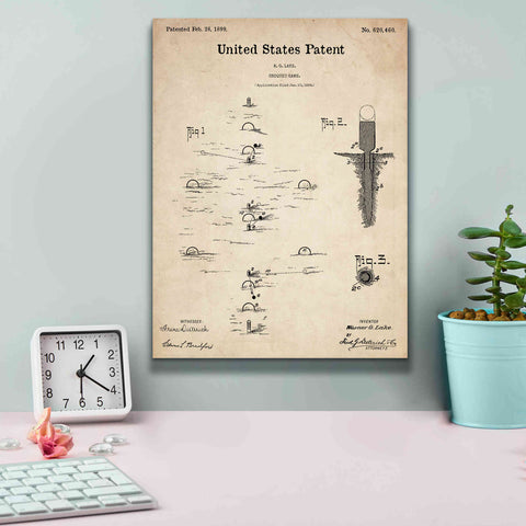 Image of 'Croquet Blueprint Patent Parchment,' Canvas Wall Art,12 x 16