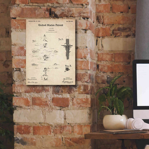 Image of 'Croquet Blueprint Patent Parchment,' Canvas Wall Art,12 x 16