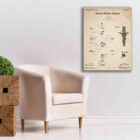 Image of 'Croquet Blueprint Patent Parchment,' Canvas Wall Art,26 x 34