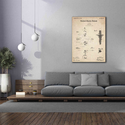 Image of 'Croquet Blueprint Patent Parchment,' Canvas Wall Art,40 x 54