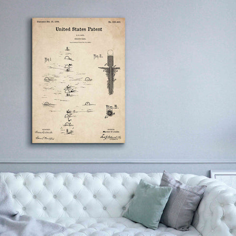 Image of 'Croquet Blueprint Patent Parchment,' Canvas Wall Art,40 x 54