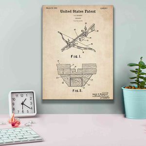 'Crossbow Blueprint Patent Parchment,' Canvas Wall Art,12 x 16