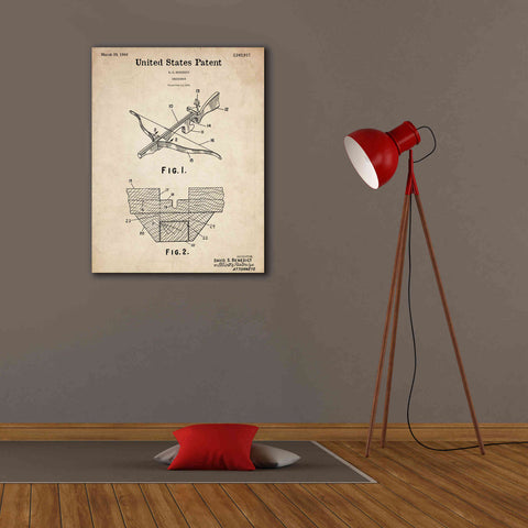 Image of 'Crossbow Blueprint Patent Parchment,' Canvas Wall Art,26 x 34