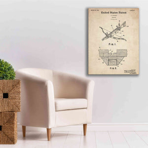 'Crossbow Blueprint Patent Parchment,' Canvas Wall Art,26 x 34