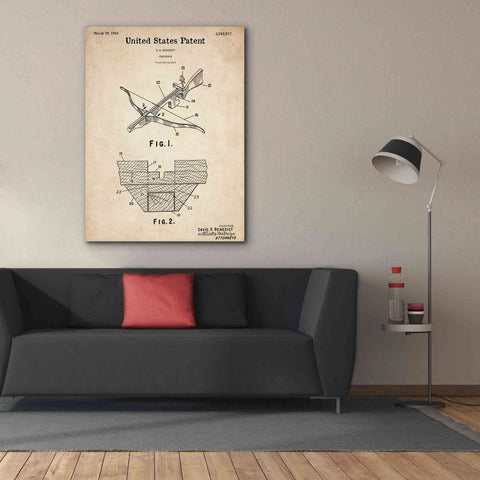 Image of 'Crossbow Blueprint Patent Parchment,' Canvas Wall Art,40 x 54