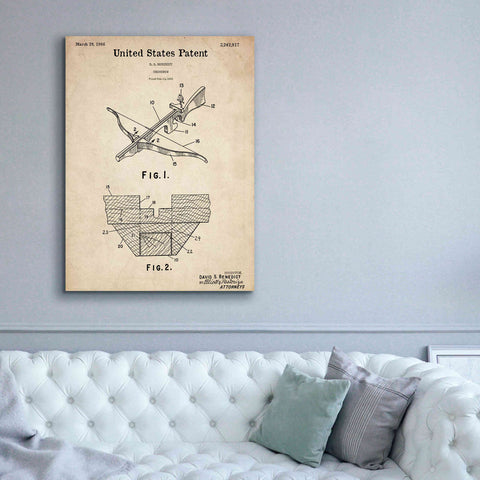 Image of 'Crossbow Blueprint Patent Parchment,' Canvas Wall Art,40 x 54