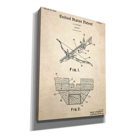 Image of 'Crossbow Blueprint Patent Parchment,' Canvas Wall Art,12x16x1.1x0,18x26x1.1x0,26x34x1.74x0,40x54x1.74x0