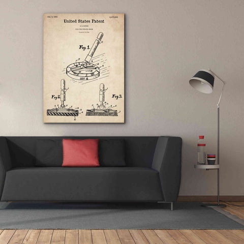 Image of 'Curling Broom Blueprint Patent Parchment,' Canvas Wall Art,40 x 54