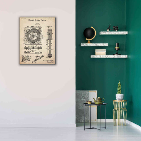 Image of 'Darts Game Blueprint Patent Parchment,' Canvas Wall Art,26 x 34