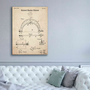 'Dial Snap Gauge Blueprint Patent Parchment,' Canvas Wall Art,40 x 54