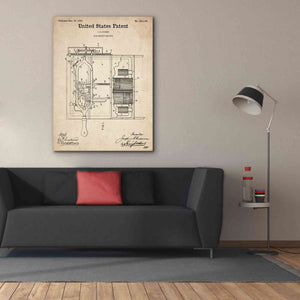 'Dish Washing Machine Blueprint Patent Parchment,' Canvas Wall Art,40 x 54