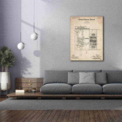 Image of 'Dish Washing Machine Blueprint Patent Parchment,' Canvas Wall Art,40 x 54