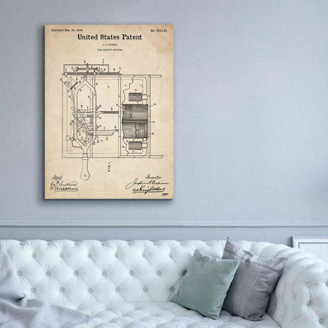 Image of 'Dish Washing Machine Blueprint Patent Parchment,' Canvas Wall Art,40 x 54