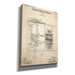 'Dish Washing Machine Blueprint Patent Parchment,' Canvas Wall Art,12x16x1.1x0,18x26x1.1x0,26x34x1.74x0,40x54x1.74x0