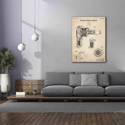 Image of 'Hair Dryer Blueprint Patent Parchment,' Canvas Wall Art,40 x 54