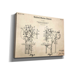 'Drill Press Blueprint Patent Parchment,' Canvas Wall Art,16x12x1.1x0,26x18x1.1x0,34x26x1.74x0,54x40x1.74x0