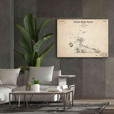 Image of 'Drum Beating Mechanism Blueprint Patent Parchment,' Canvas Wall Art,54 x 40