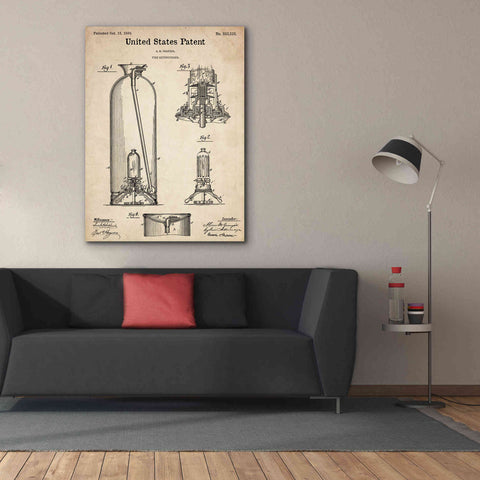 Image of 'Fire Extinguisher Blueprint Patent Parchment,' Canvas Wall Art,40 x 54