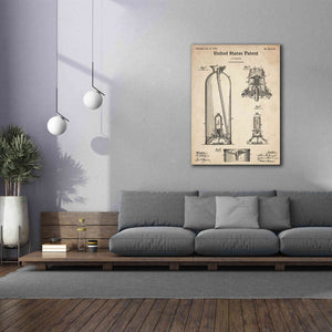 'Fire Extinguisher Blueprint Patent Parchment,' Canvas Wall Art,40 x 54