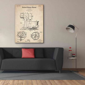 'Kitchen Mixer Blueprint Patent Parchment,' Canvas Wall Art,40 x 54